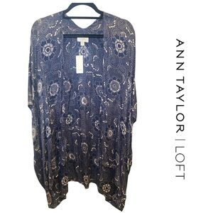NWT | Ann Taylor LOFT Blue Patterned Kimono | OS
